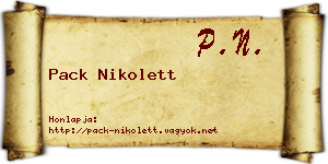 Pack Nikolett névjegykártya