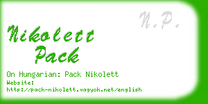 nikolett pack business card